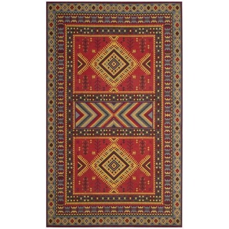 Safavieh Classic Vintage Power Loomed Square Area Rug, Red and Slate - 6 x 6 ft. CLV511G-6SQ